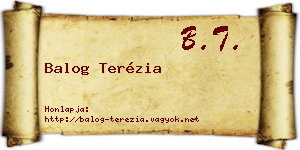 Balog Terézia névjegykártya